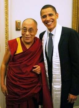 tibet - Dalai Láma és Barack Obama