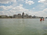 Crossing Budapest by canoe