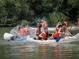 Water splash at canoeing tour